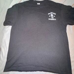 Delta Outlaw Whiskey Tee Men 2XL Black Good Graphic Short Sleeve Cotton